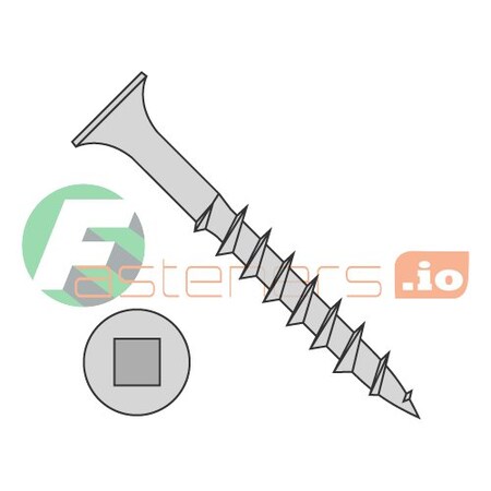 Newport Fasteners Deck Screw, #6 x 2 in, Steel, Flat Head, Square Drive, 3500 PK 925434